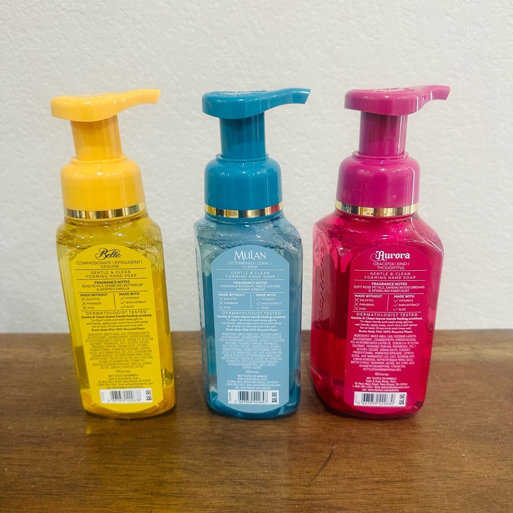 Bath & Body Works Disney Princess, Belle , Mulan, and Aurora foaming soaps set - Picture 2 of 2